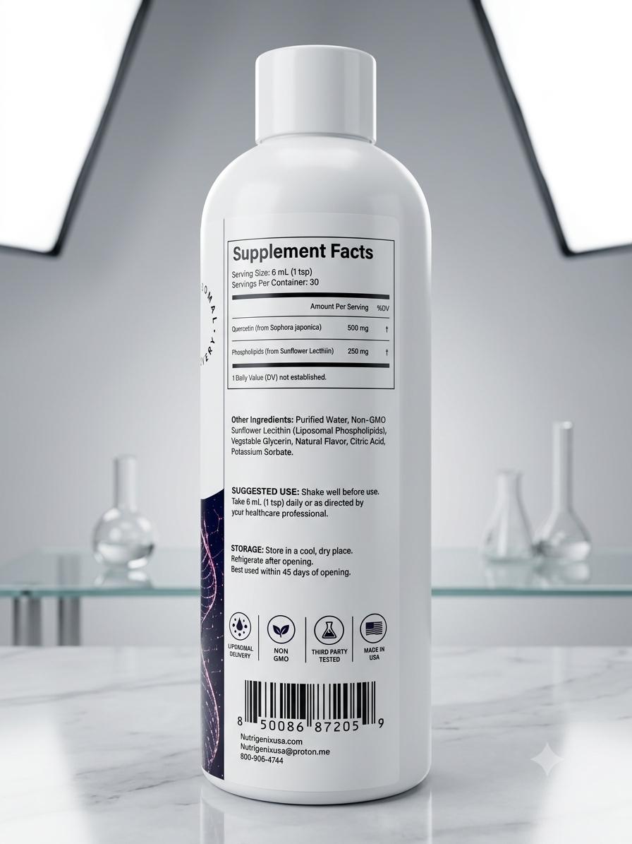 Liposomal Quercetin Liposomal Quercetin 500mg / 6 fl oz (180 mL) — 30 Servings
