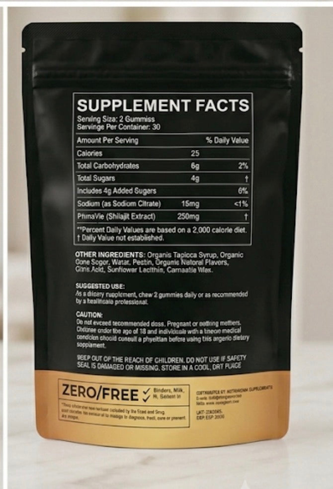 Shilajit Gummies PrimaVie Shilajit Extract 250mg with Fulvic Acid / 60 Gummies