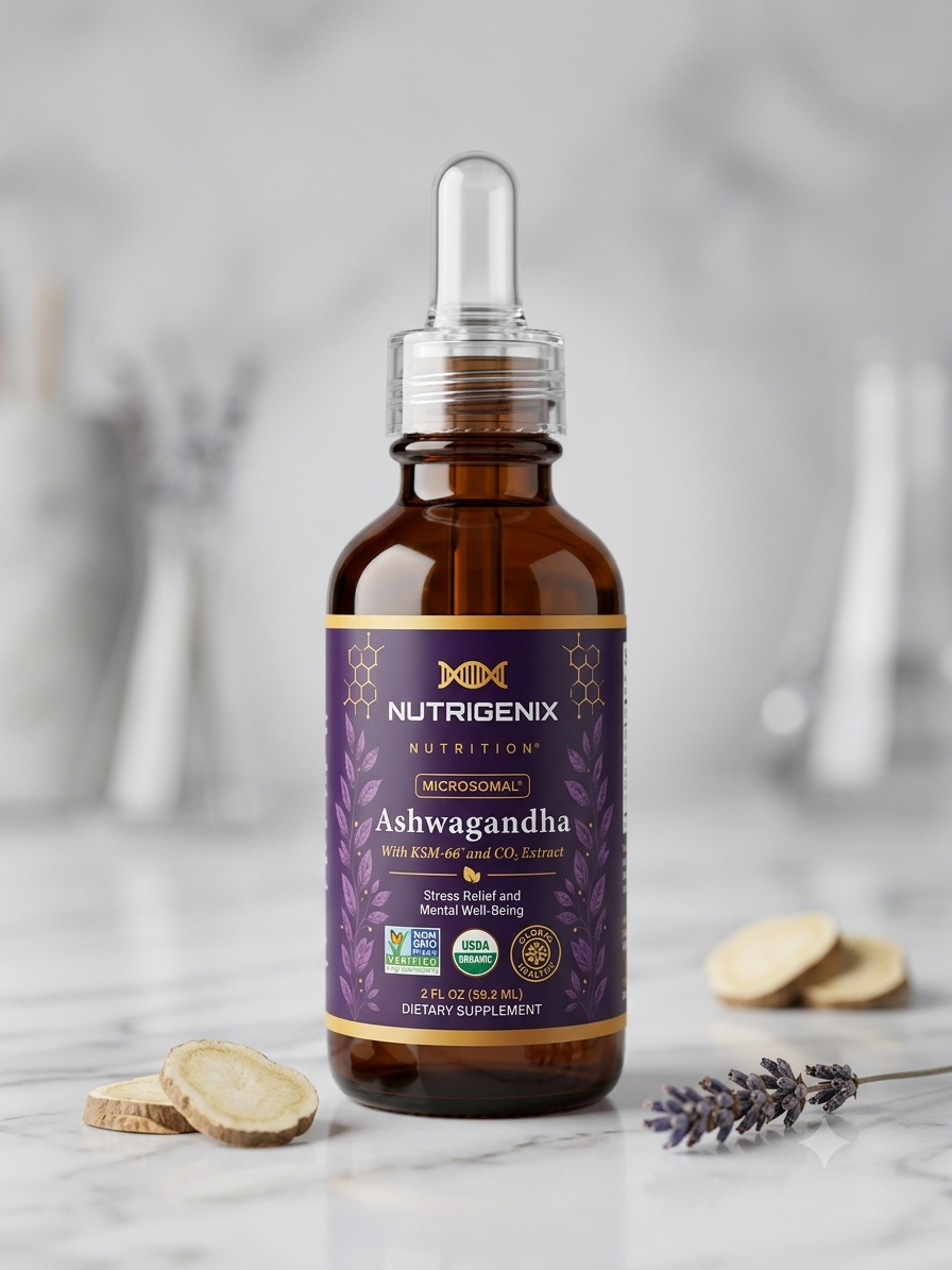 Microsomal Ashwagandha Ashwagandha with KSM-66 & CO2 Extract — 2 fl oz (59.2 mL) liquid drops