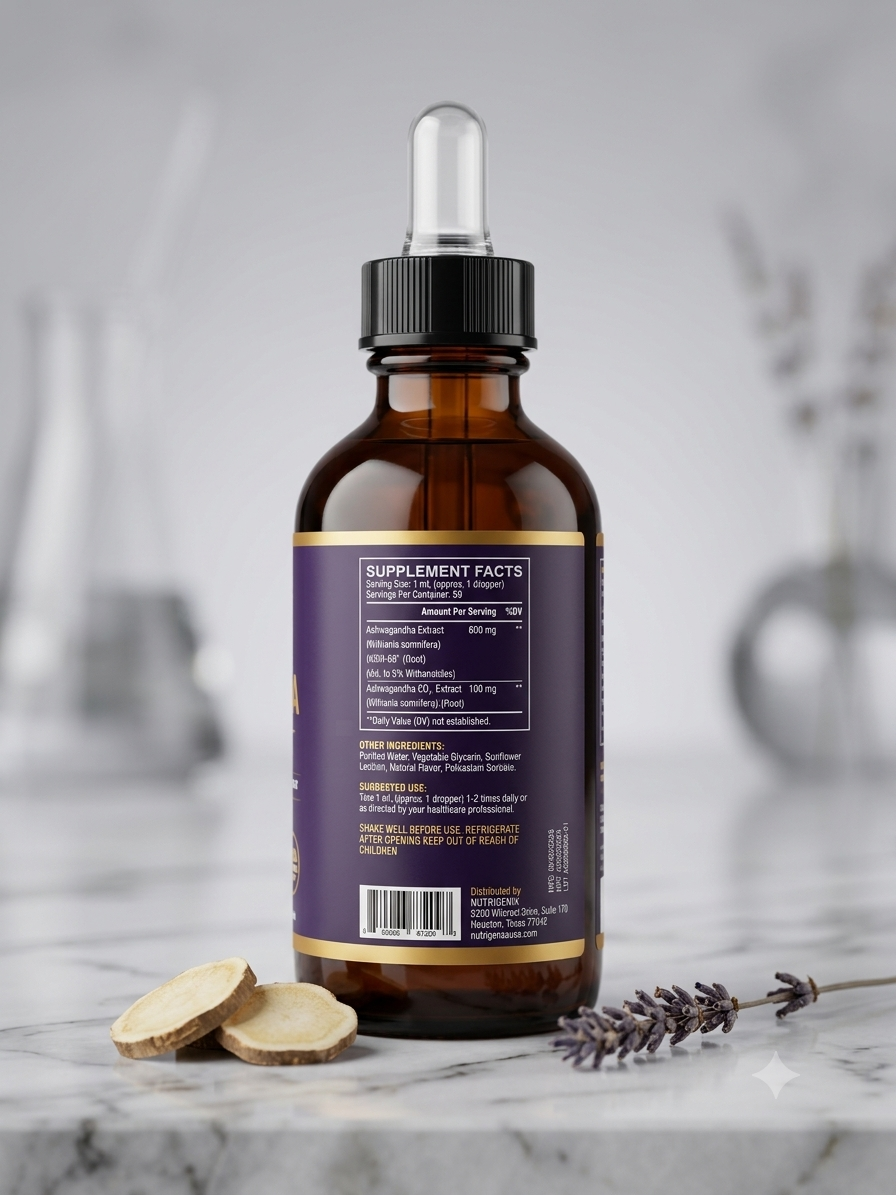 Microsomal Ashwagandha Ashwagandha with KSM-66 & CO2 Extract — 2 fl oz (59.2 mL) liquid drops
