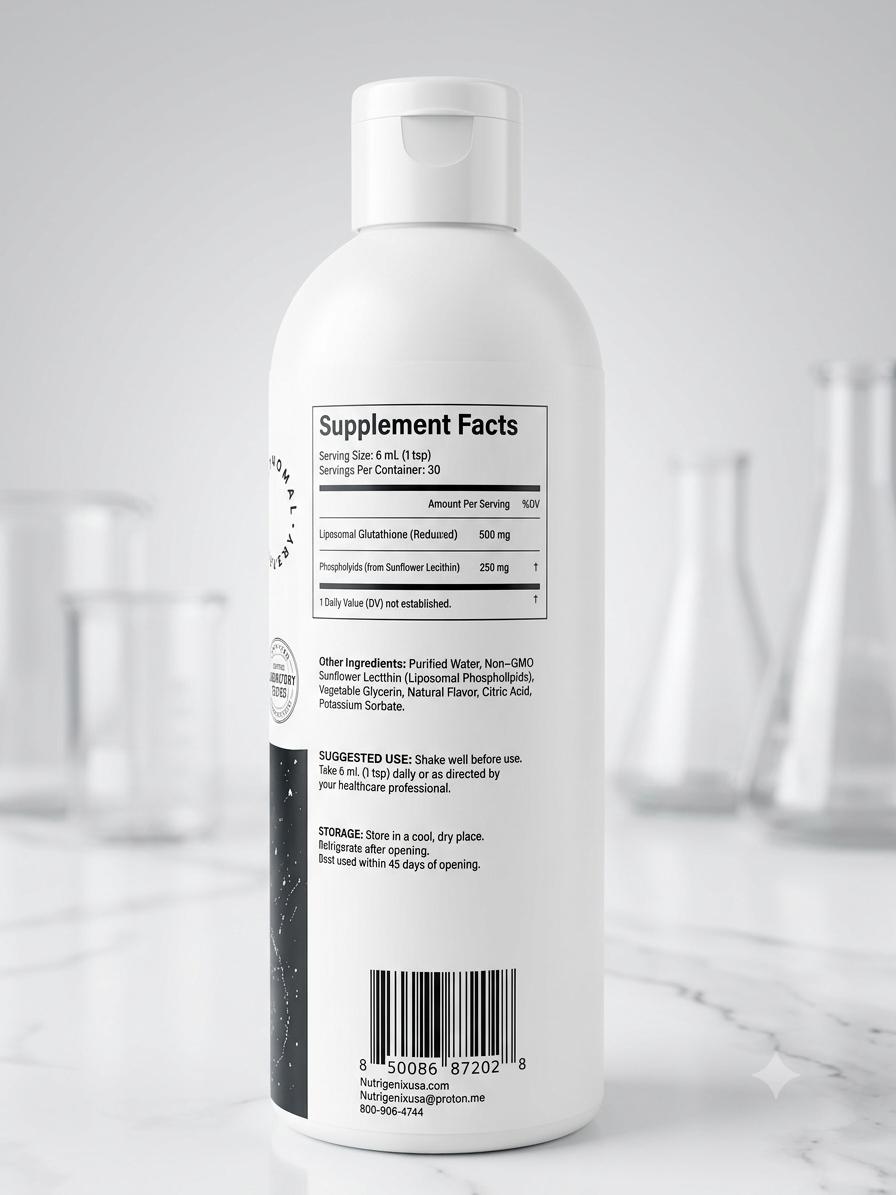 Liposomal Glutathione Liposomal Glutathione 500mg / 6 fl oz (180 mL) — 30 Servings